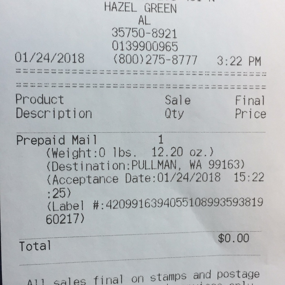 Proof of shipment!